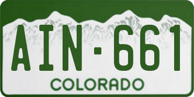 CO license plate AIN661