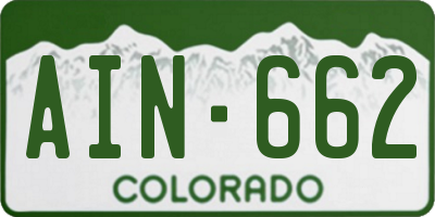 CO license plate AIN662