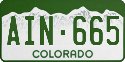 CO license plate AIN665