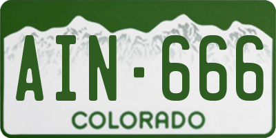 CO license plate AIN666