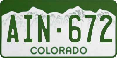 CO license plate AIN672