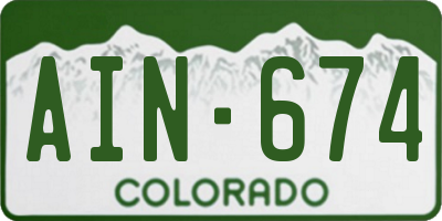 CO license plate AIN674