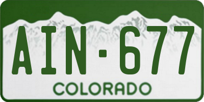 CO license plate AIN677