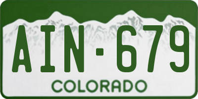 CO license plate AIN679