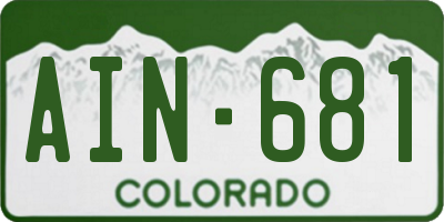 CO license plate AIN681