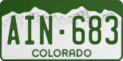 CO license plate AIN683