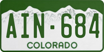 CO license plate AIN684