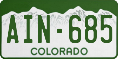 CO license plate AIN685