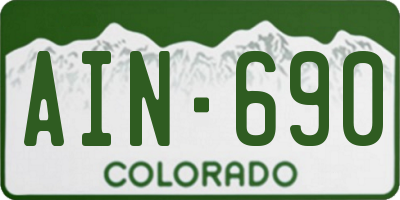 CO license plate AIN690