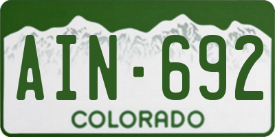 CO license plate AIN692