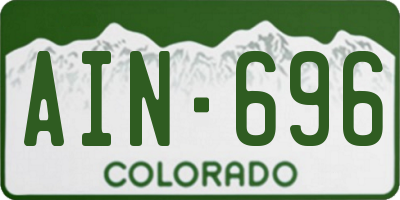 CO license plate AIN696
