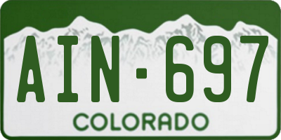 CO license plate AIN697