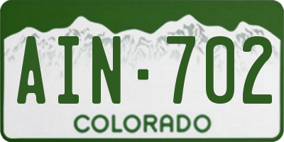 CO license plate AIN702
