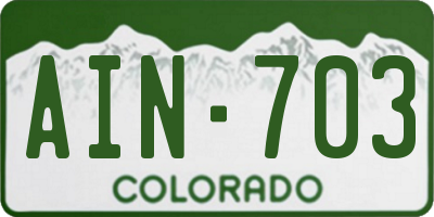 CO license plate AIN703