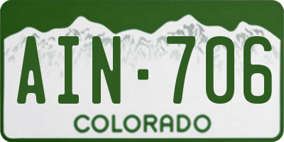 CO license plate AIN706