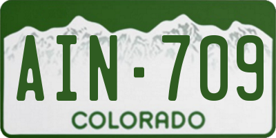 CO license plate AIN709