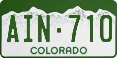 CO license plate AIN710