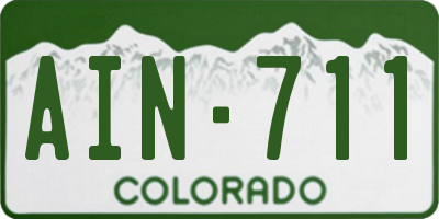 CO license plate AIN711