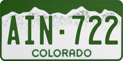 CO license plate AIN722