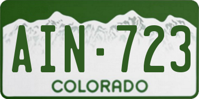 CO license plate AIN723