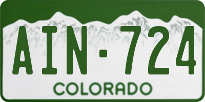 CO license plate AIN724