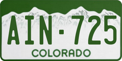 CO license plate AIN725
