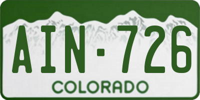 CO license plate AIN726