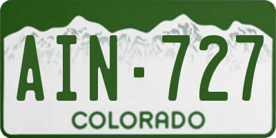 CO license plate AIN727