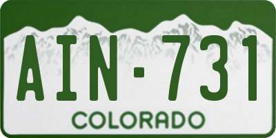 CO license plate AIN731