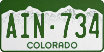 CO license plate AIN734