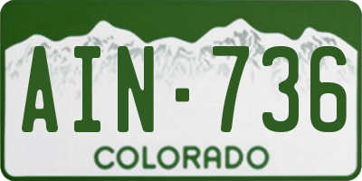 CO license plate AIN736