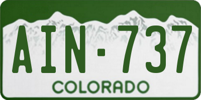 CO license plate AIN737