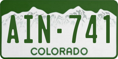CO license plate AIN741