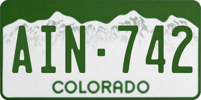 CO license plate AIN742
