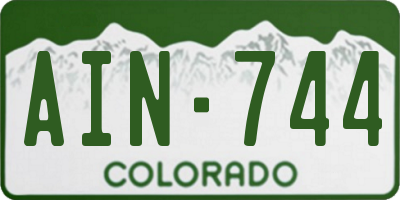 CO license plate AIN744