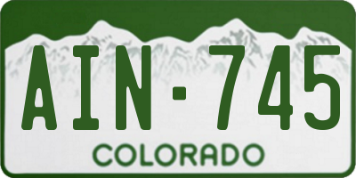 CO license plate AIN745