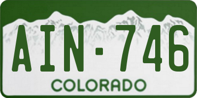 CO license plate AIN746