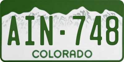 CO license plate AIN748