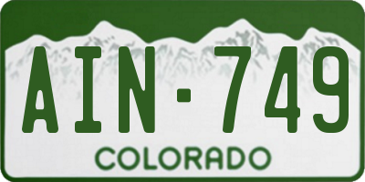 CO license plate AIN749
