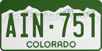 CO license plate AIN751