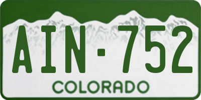 CO license plate AIN752