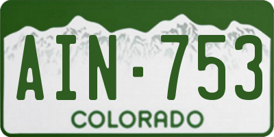 CO license plate AIN753