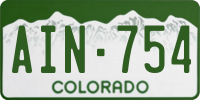 CO license plate AIN754