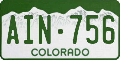 CO license plate AIN756
