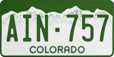 CO license plate AIN757