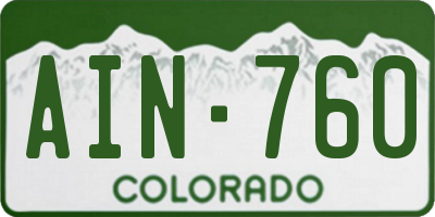 CO license plate AIN760