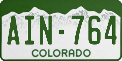 CO license plate AIN764
