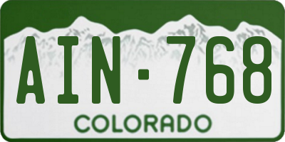 CO license plate AIN768