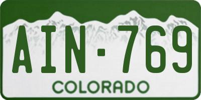 CO license plate AIN769