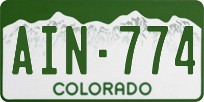 CO license plate AIN774